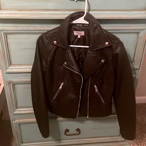 Charlotte Russe faux leather jacket size small - black